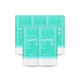 5 Pieces BANILA CO hello sunny essence sun stick Fresh SPF50+ PA++++ Korean Cosmetics After Sunscreens UV Block for Face Body