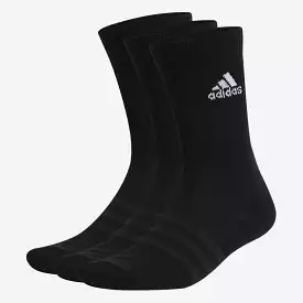 ADIDAS UNISEX CUSHIONED CREW 3 PAIRS BLACK SOCKS