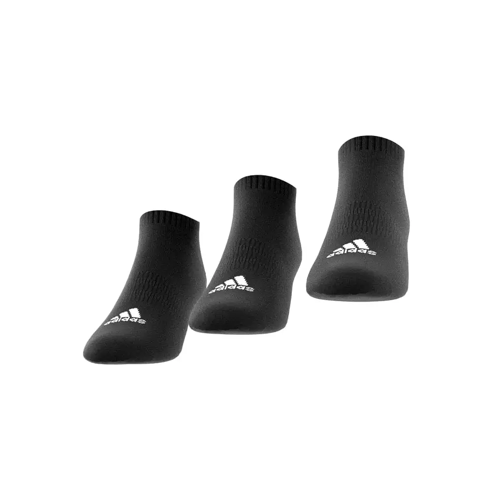 ADIDAS UNISEX CUSHIONED LOW-CUT SOCKS 3 PAIRS BLACK SOCKS