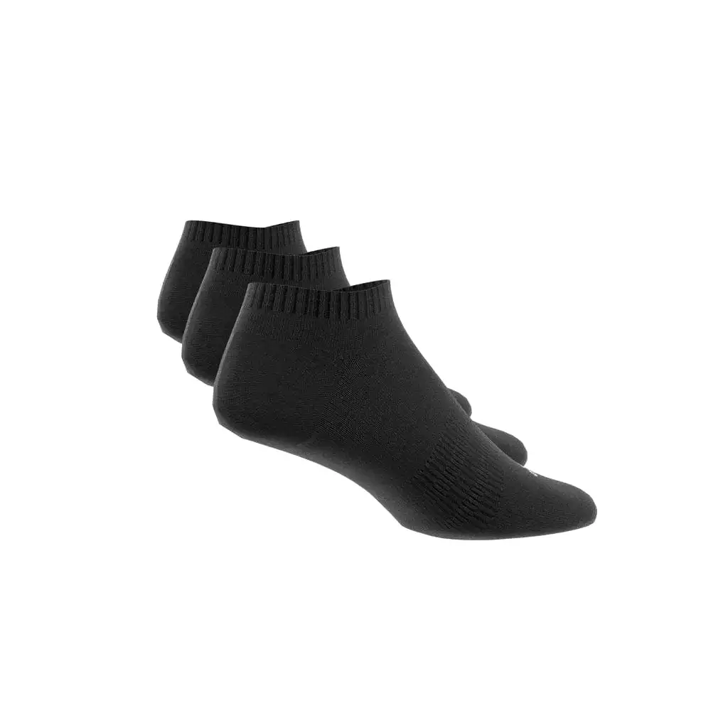 ADIDAS UNISEX CUSHIONED LOW-CUT SOCKS 3 PAIRS BLACK SOCKS