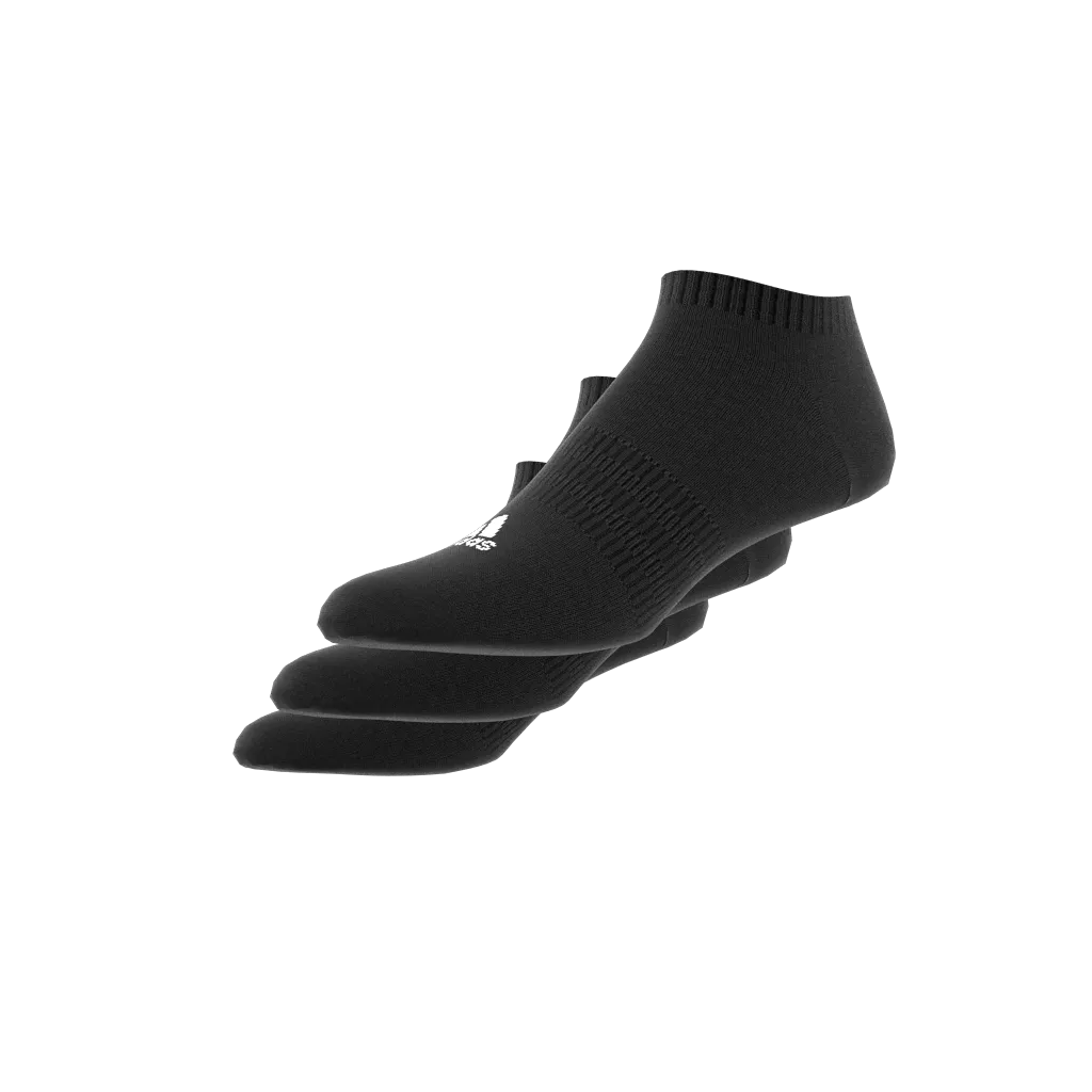 ADIDAS UNISEX CUSHIONED LOW-CUT SOCKS 3 PAIRS BLACK SOCKS