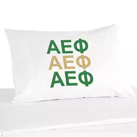 Alpha Epsilon Phi Sorority Letters in Sorority Colors Pillowcase