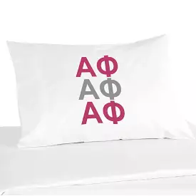 Alpha Phi Sorority Letters in Sorority Colors Pillowcase