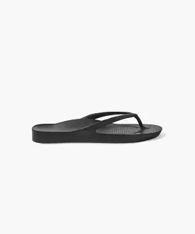 Archies Arch Support Black Thongs