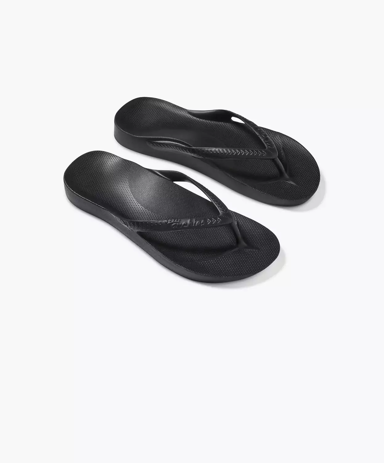 Archies Arch Support Black Thongs