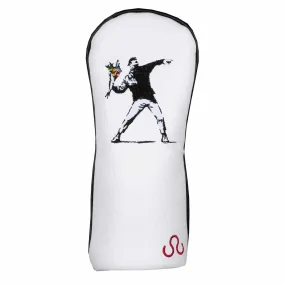 Banksy Flower Thrower Fairway Wood Headcover White