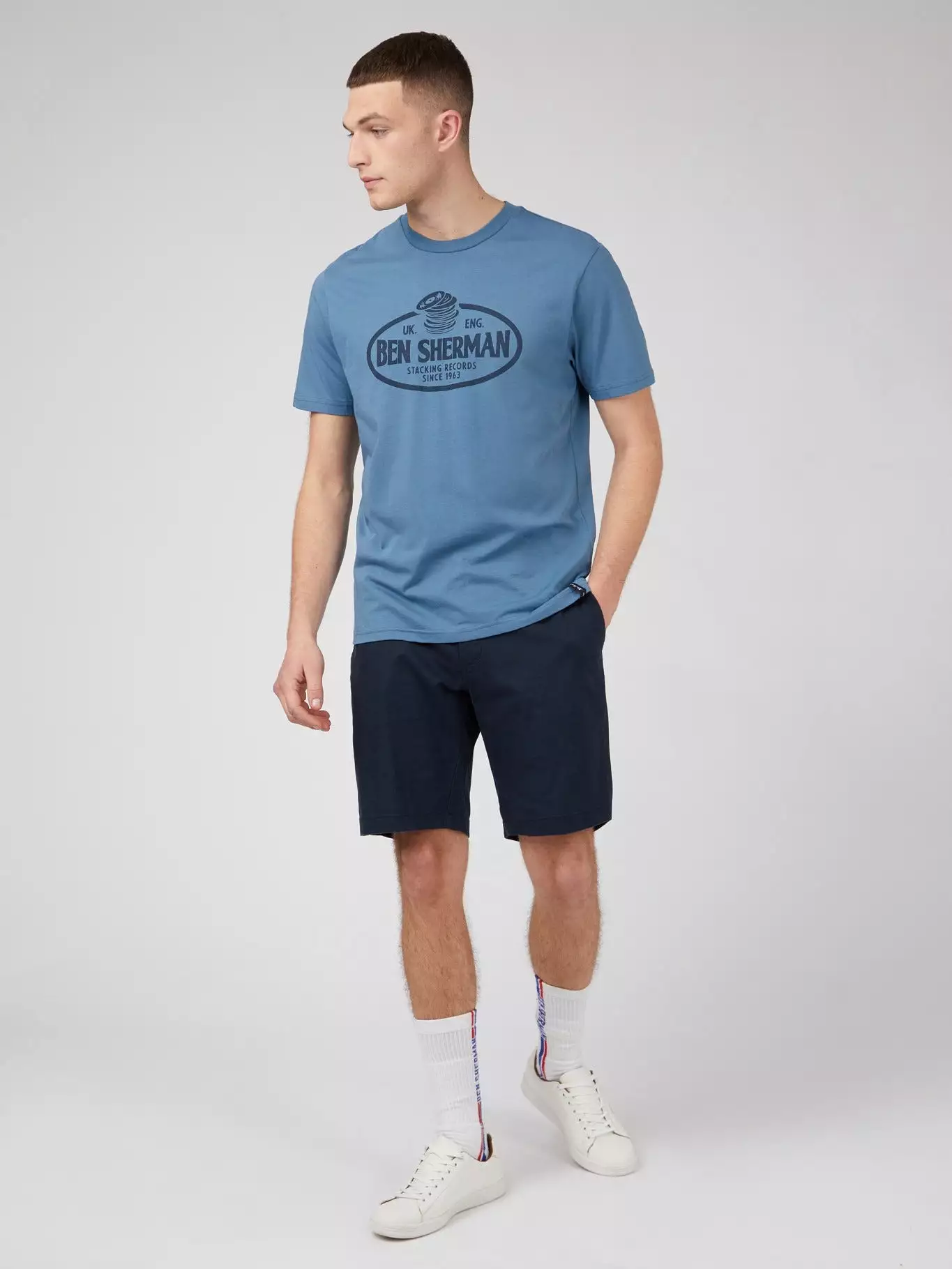 Ben Sherman Mens 'Stacking Records' T-Shirt