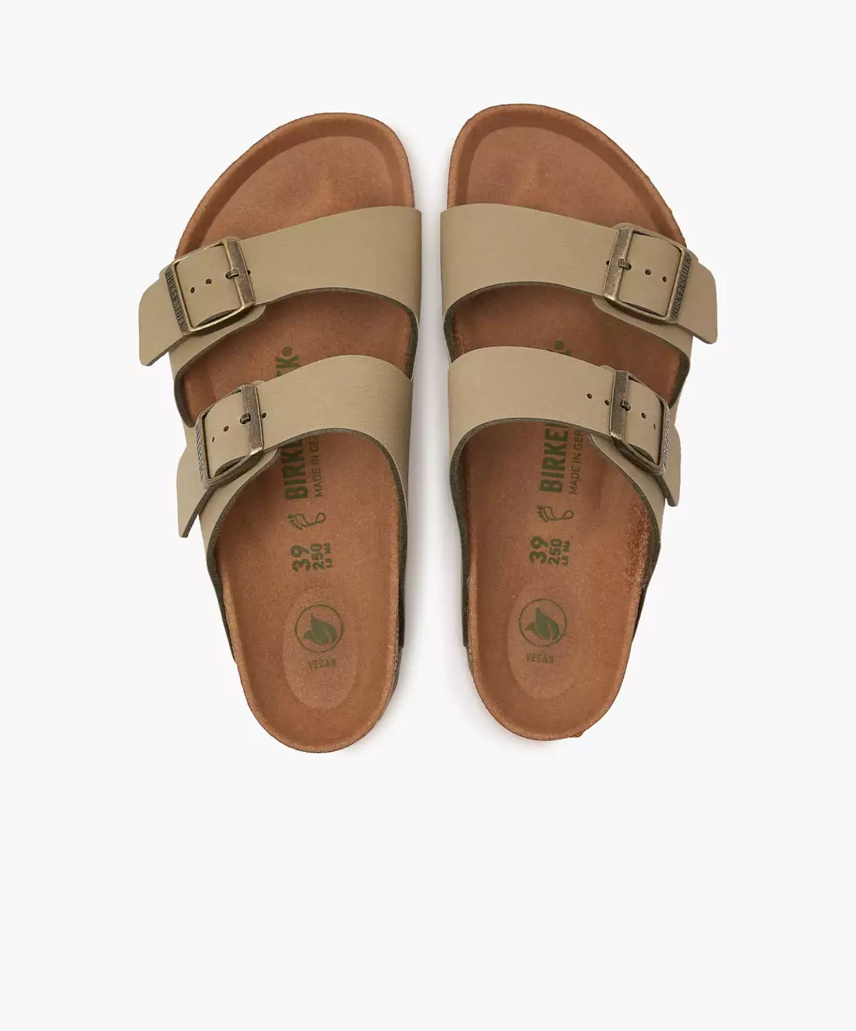 Birkenstock Arizona BirkiBuc Earthy Faded Khaki Vegan Sandals