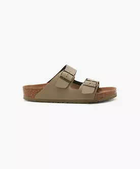 Birkenstock Arizona BirkiBuc Earthy Faded Khaki Vegan Sandals