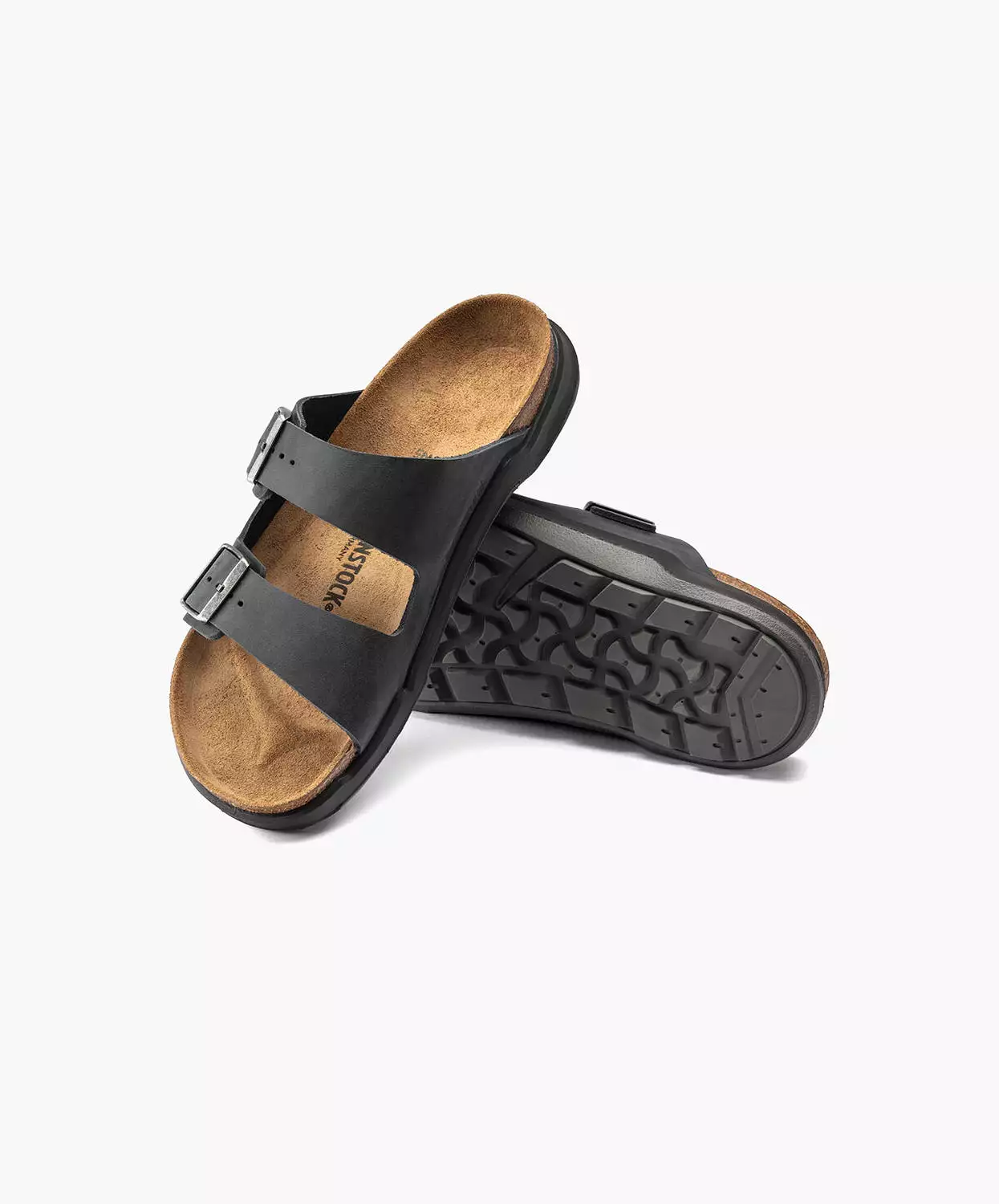 Birkenstock Arizona Cross Town Oiled Leather Black Sandals