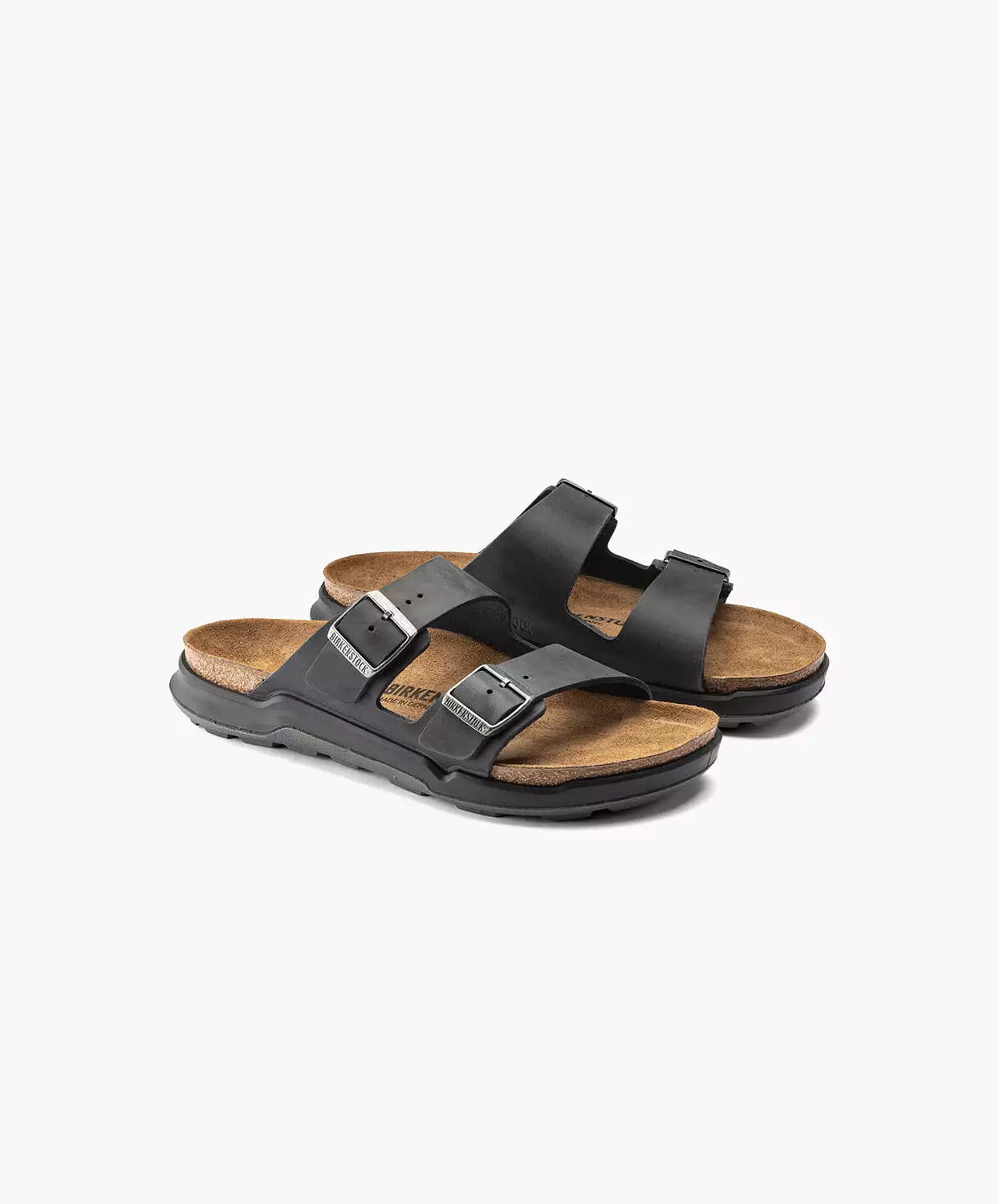 Birkenstock Arizona Cross Town Oiled Leather Black Sandals