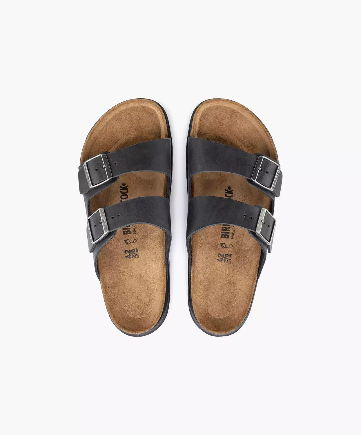 Birkenstock Arizona Cross Town Oiled Leather Black Sandals