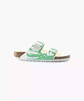 Birkenstock Arizona Monstera Birko-Flor White/Bold Jade Sandals