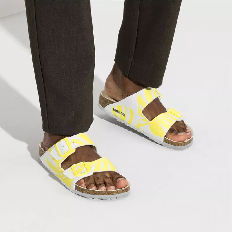 Birkenstock Arizona Monstera Birko-Flor White/Lime Sour Sandals