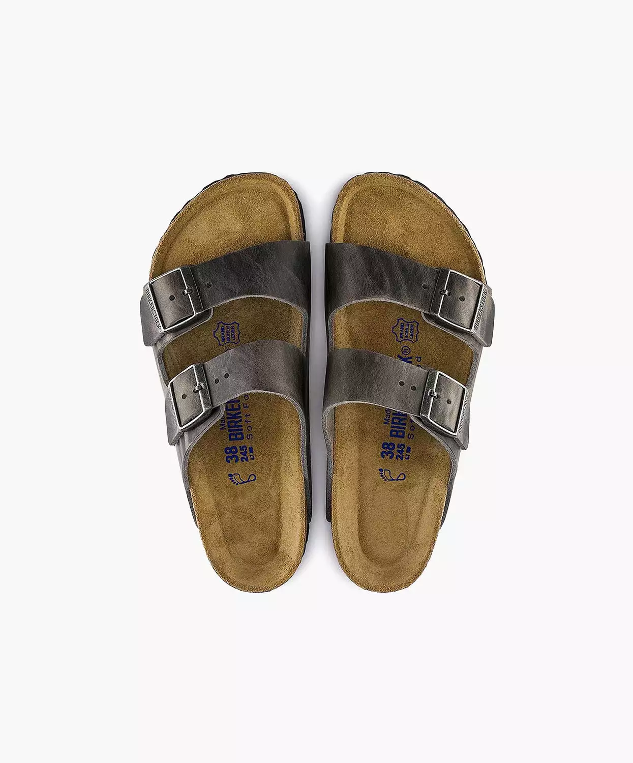 Birkenstock Arizona Oiled Leather Iron Soft Footbed Sandals