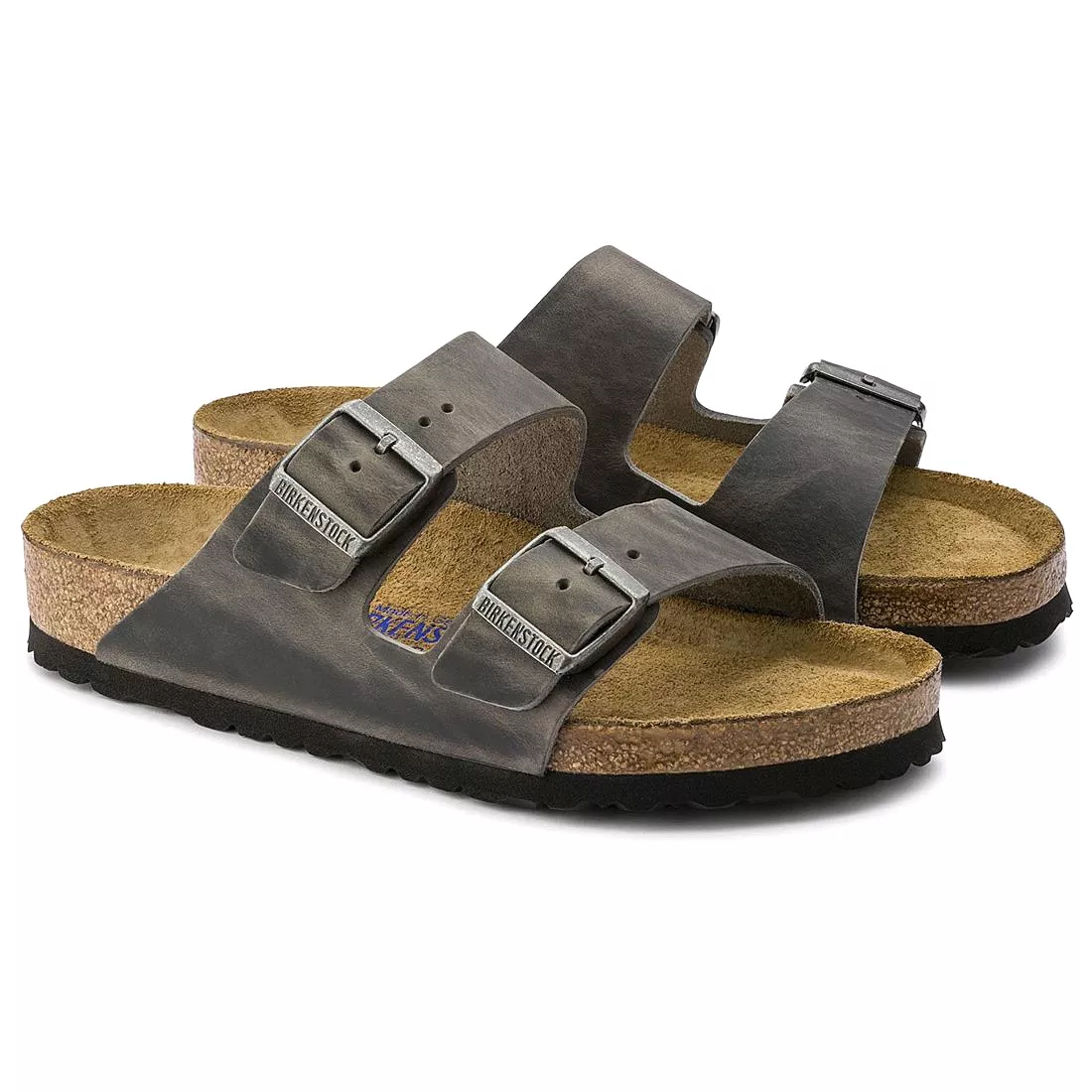 Birkenstock Arizona Oiled Leather Iron Soft Footbed Sandals