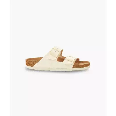 Birkenstock Arizona Rivet Logo Tex Canvas Eggshell Vegan Sandals