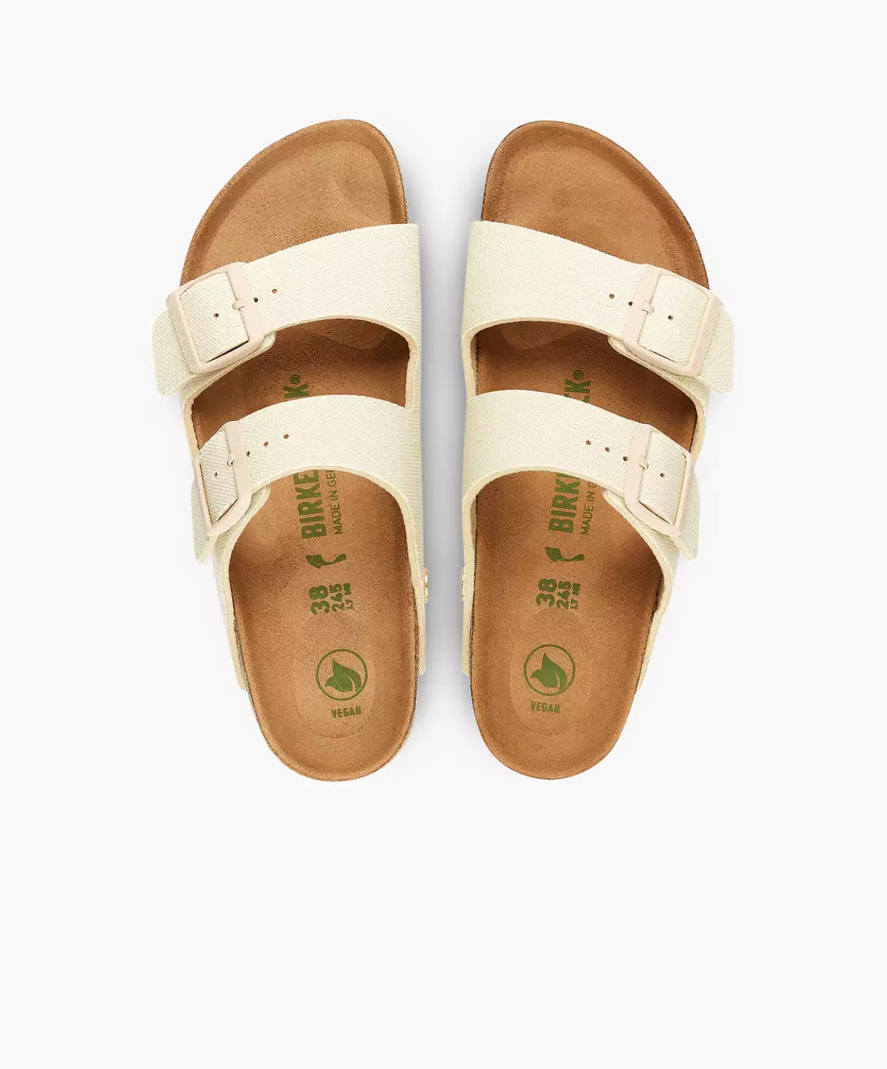 Birkenstock Arizona Rivet Logo Tex Canvas Eggshell Vegan Sandals