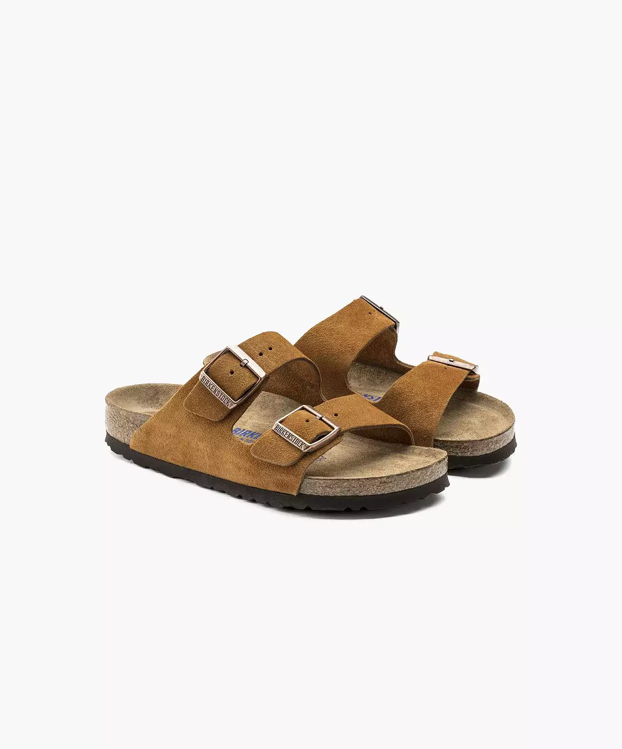 Birkenstock Arizona Suede Leather Mink Soft Footbed Sandals