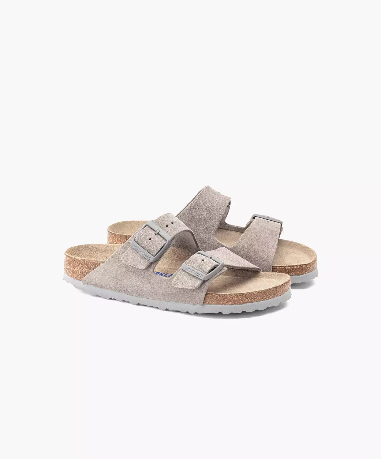 Birkenstock Arizona Suede Leather Stone Coin (Light Sole) Soft Footbed Sandals