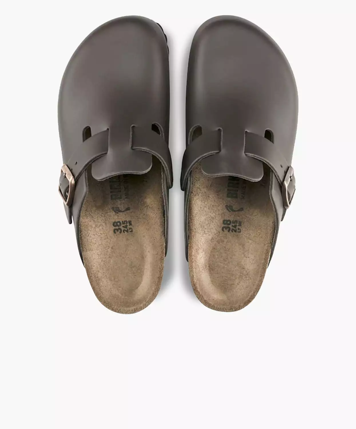 Birkenstock Boston Leather Dark Brown Clogs