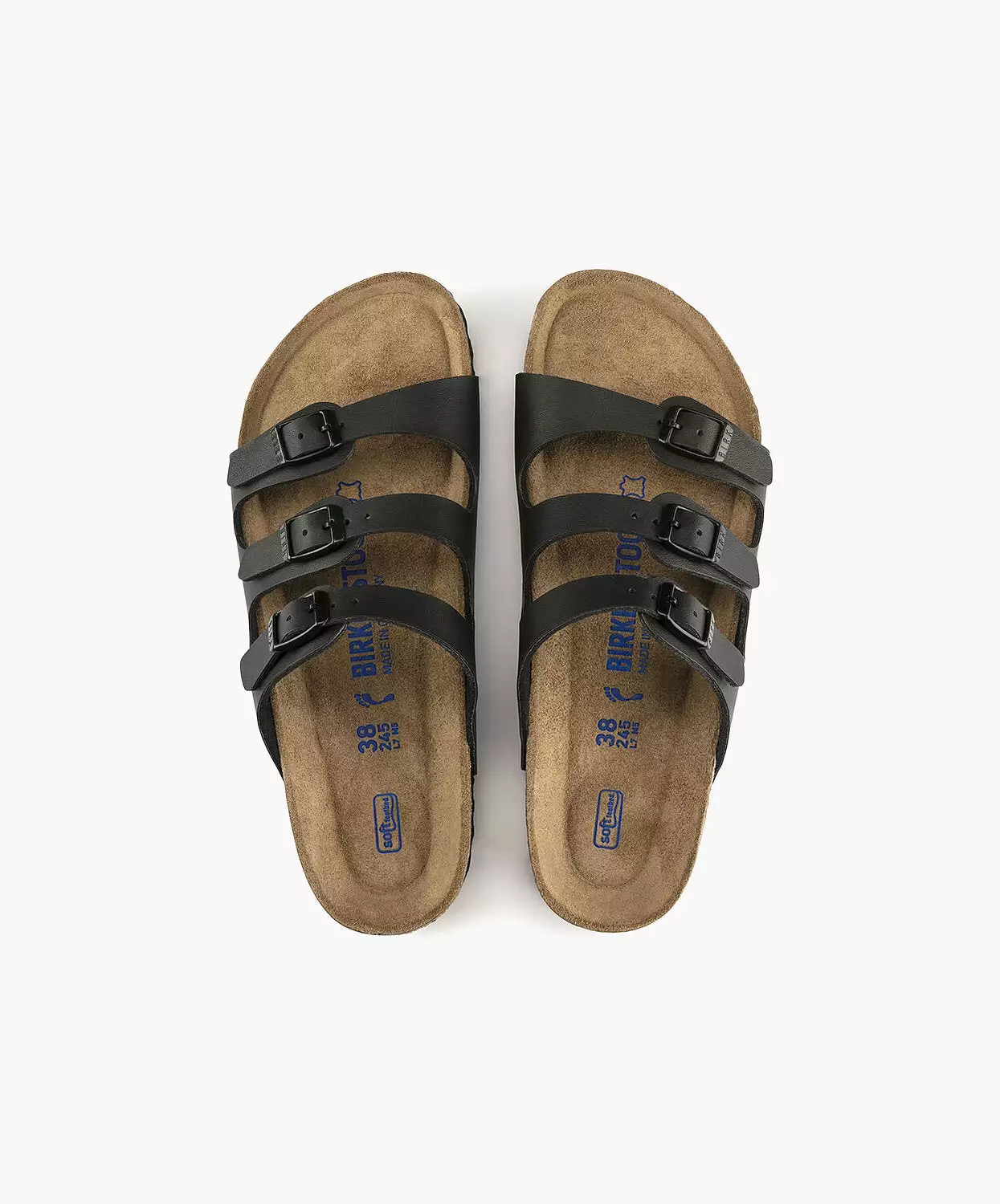 Birkenstock Florida Birko-Flor Black Soft Footbed Sandals