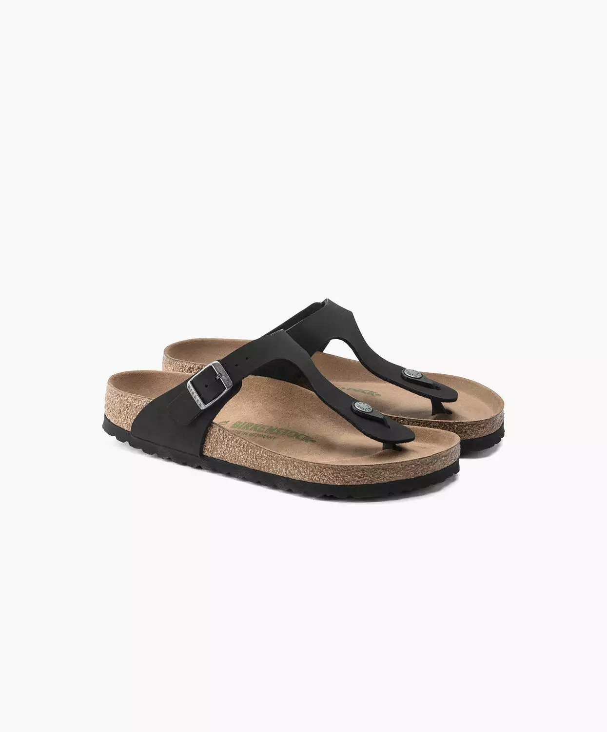 Birkenstock Gizeh BirkiBuc/Microfibre Earthy Black Vegan Sandals