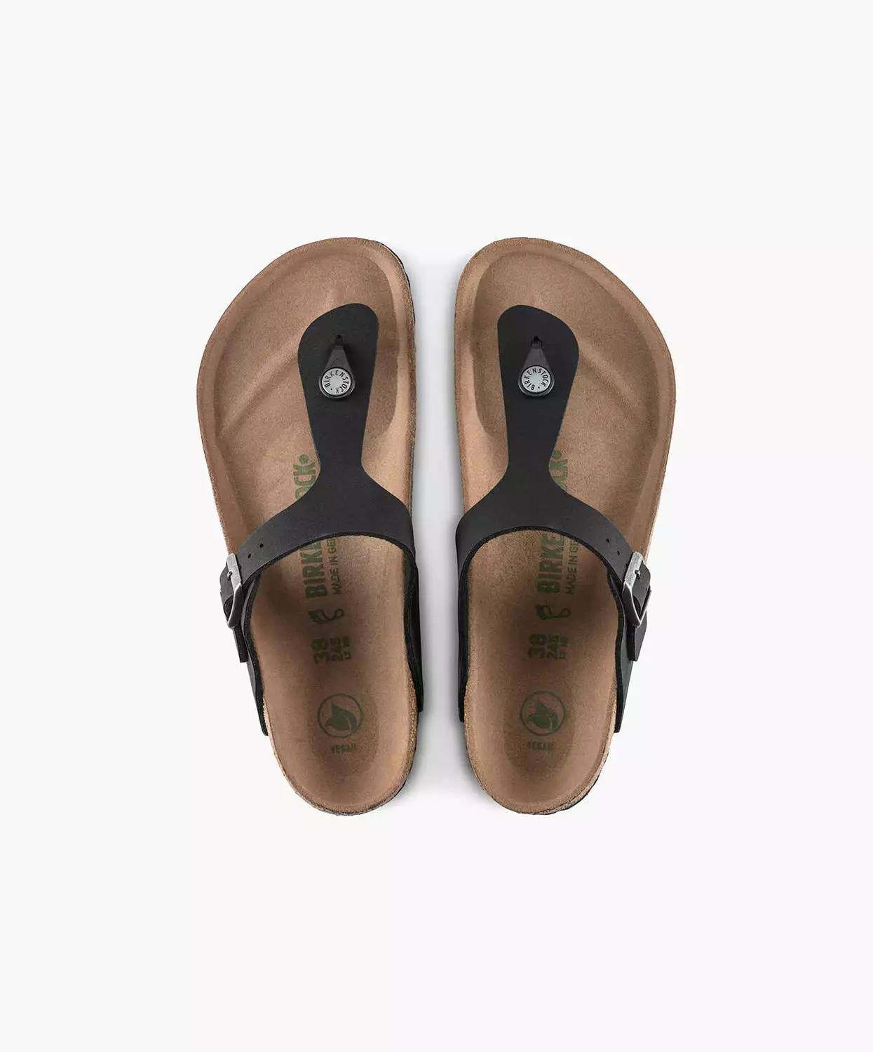 Birkenstock Gizeh BirkiBuc/Microfibre Earthy Black Vegan Sandals