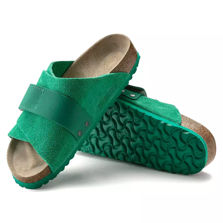 Birkenstock Kyoto Suede Leather Bold Green Sandals