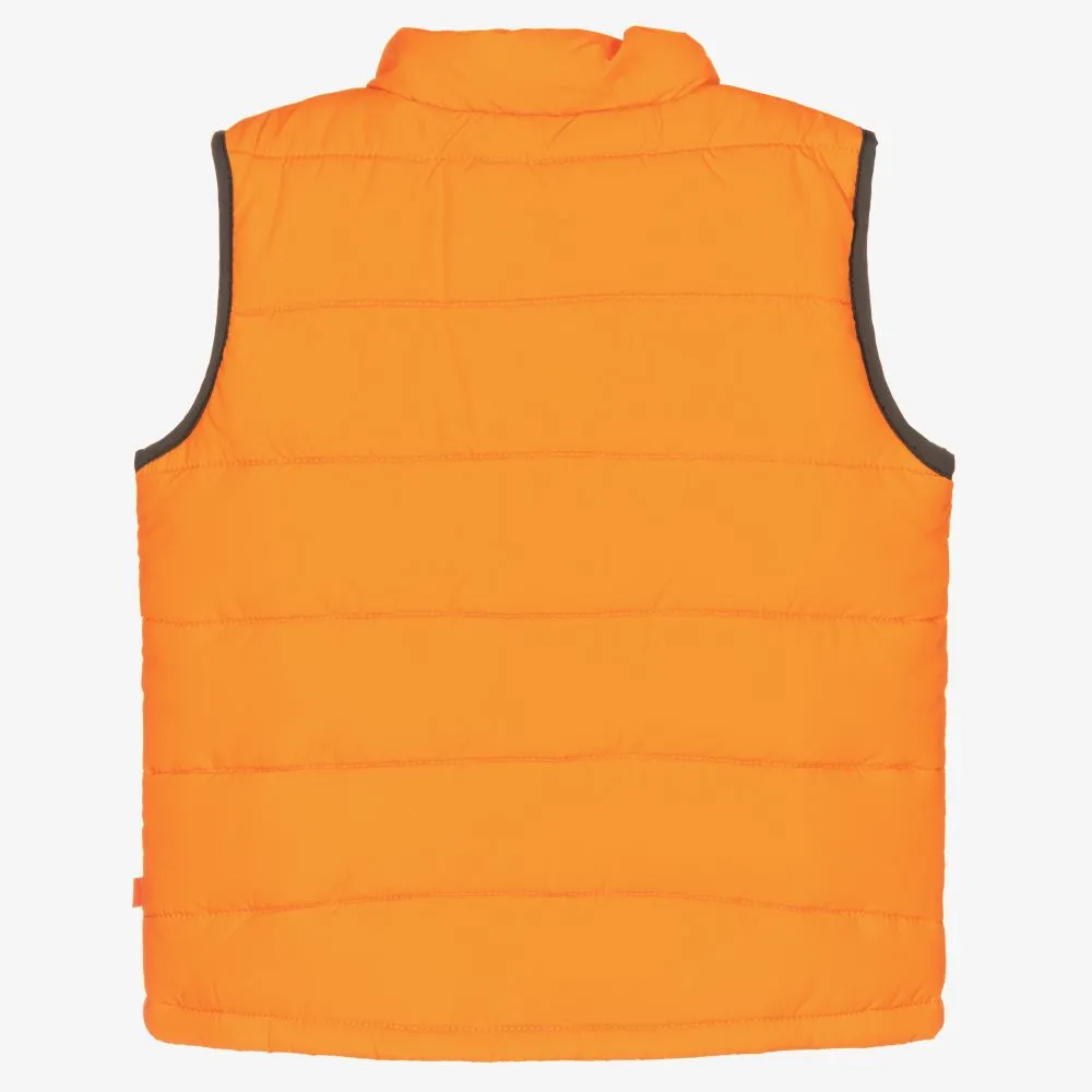 Boys Orange Puffer Gilet