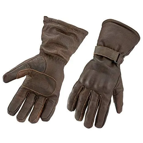 Brown, Black, Red or Stonewash Motorcycle Armored Thinsulate Leather Gloves