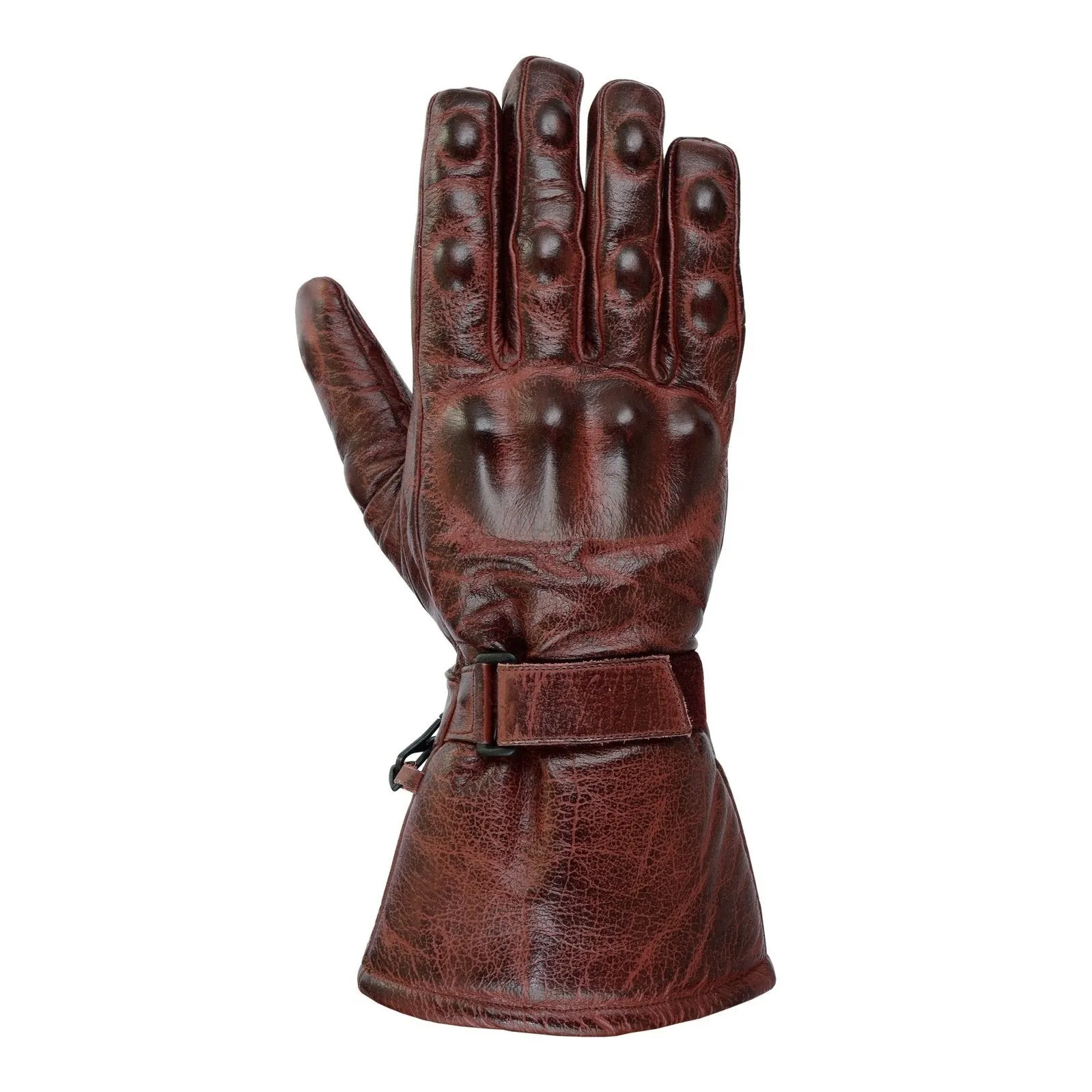 Brown, Black, Red or Stonewash Motorcycle Armored Thinsulate Leather Gloves