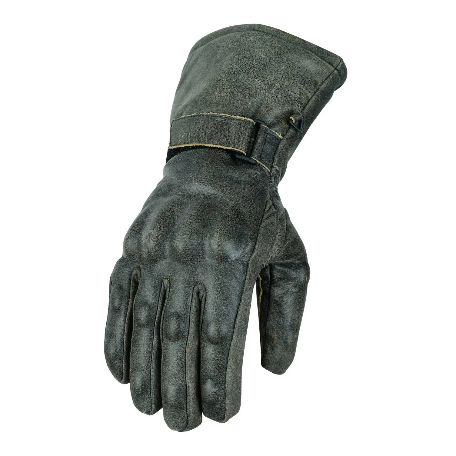 Brown, Black, Red or Stonewash Motorcycle Armored Thinsulate Leather Gloves