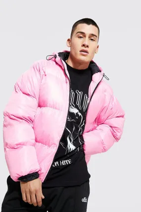 Bubble Wet Look Oversized Puffer | boohooMAN UK