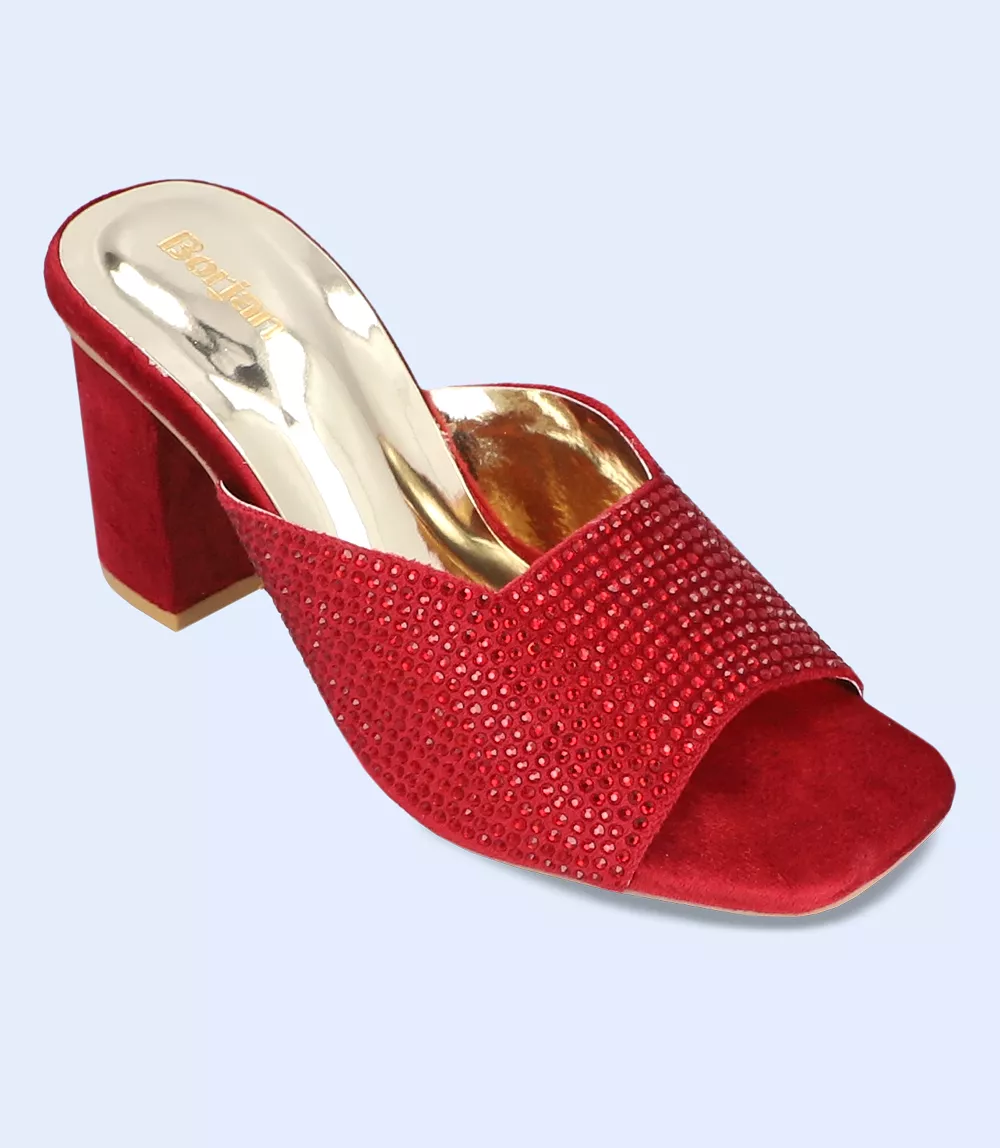 BW9625-MAROON-Women Slipper Heel