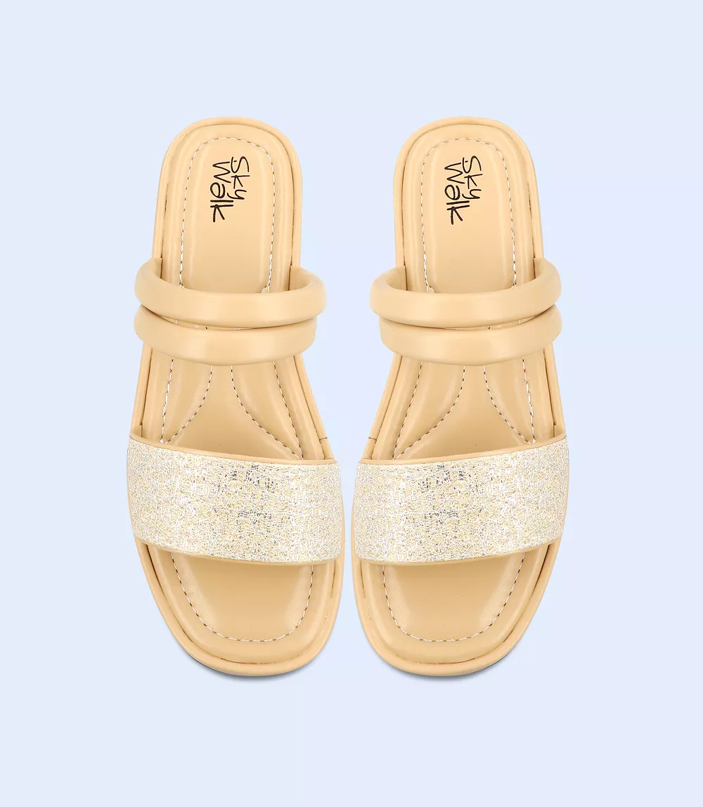 BW9637-BEIGE-Women Slipper