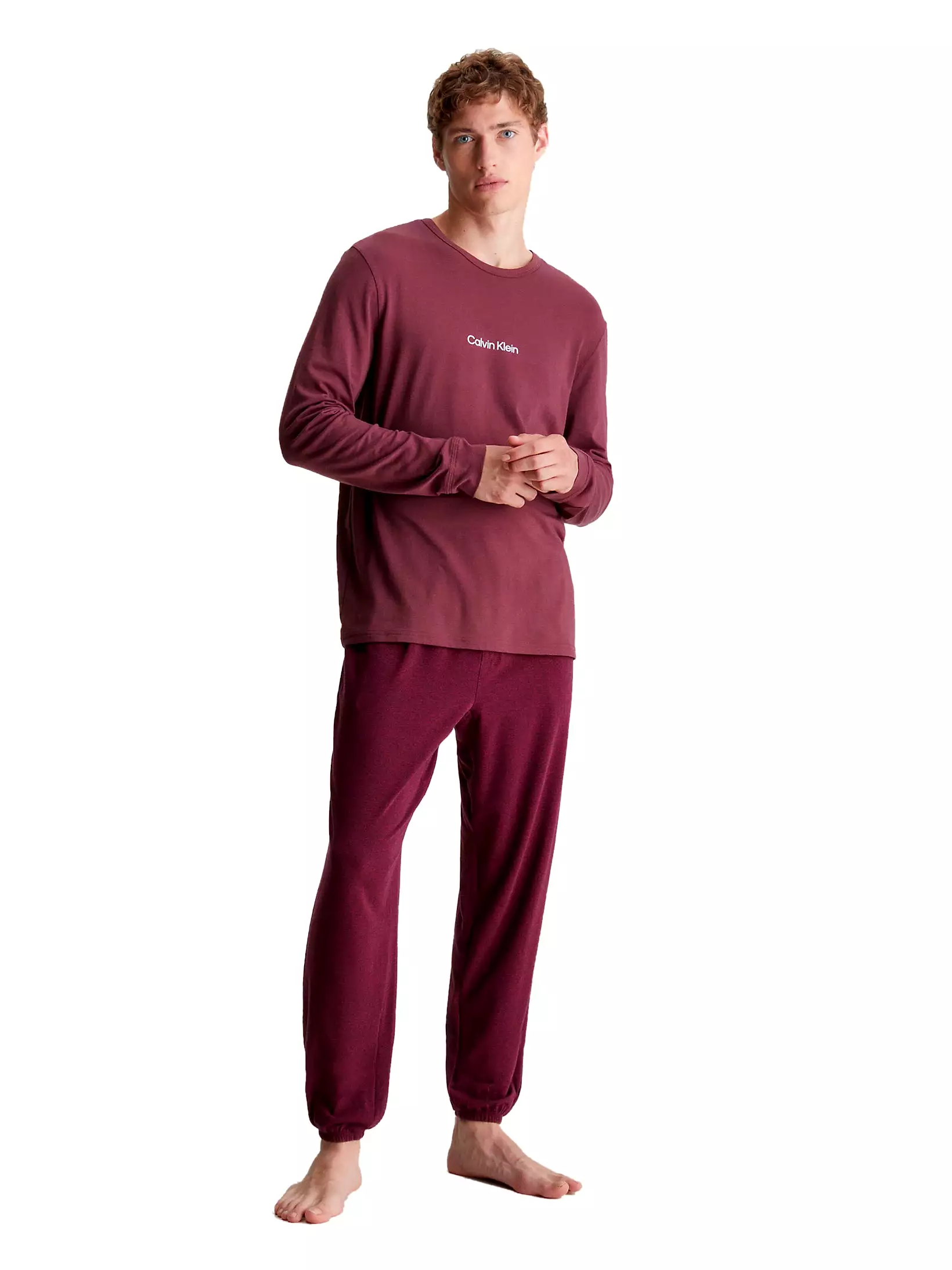 Calvin Klein Mens Long Sleeve Pj/ Pyjama Jogger Set