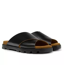 Camper Brutus Sandal Black leather sandals for men   