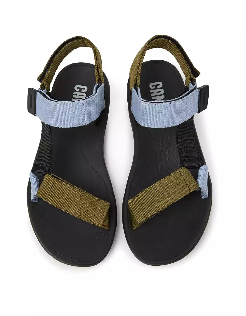 Camper Match Green, blue and black recycled sandals for men   