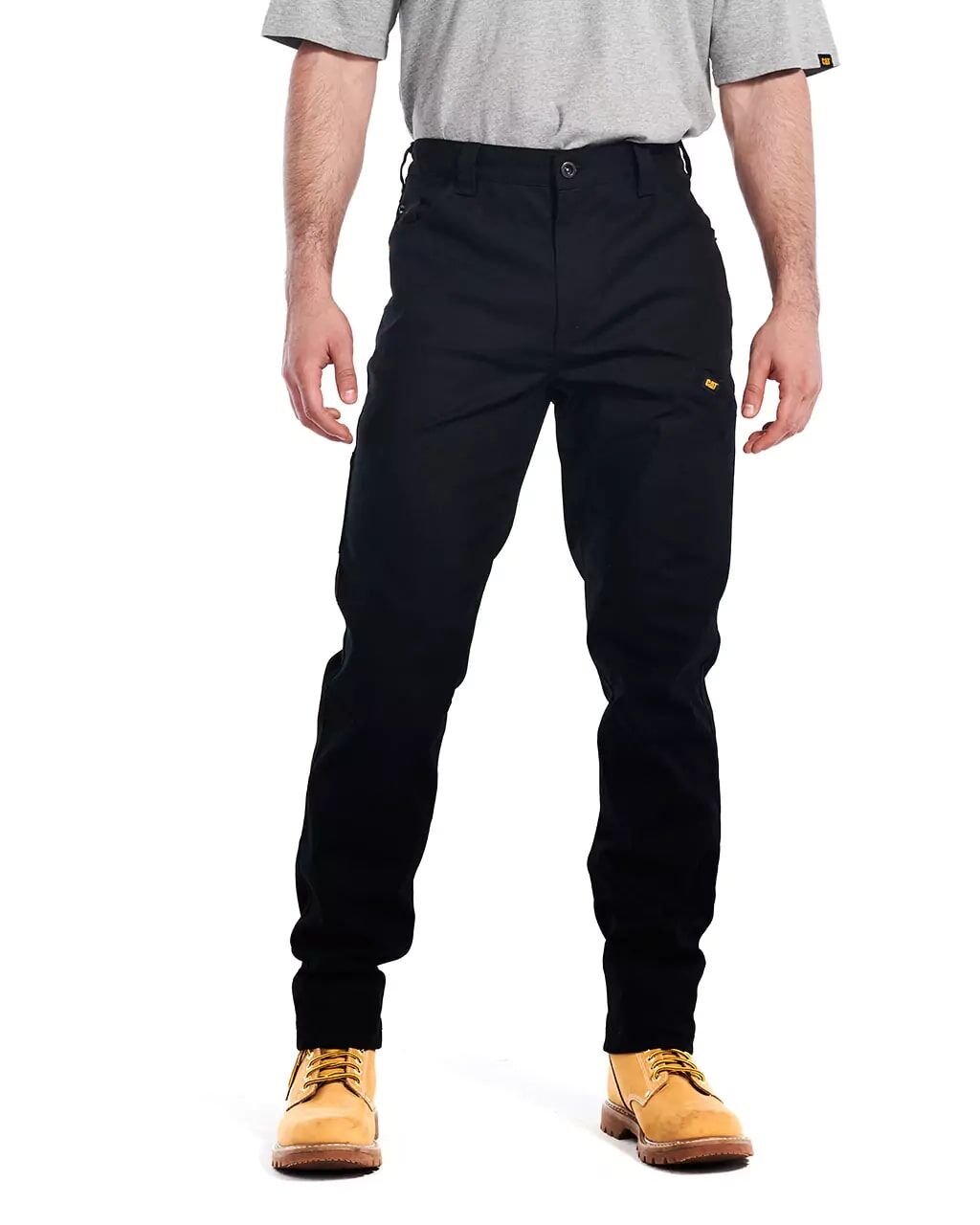 CAT Men's Stretch Canvas Utility Slim Fit Work Pants in Black