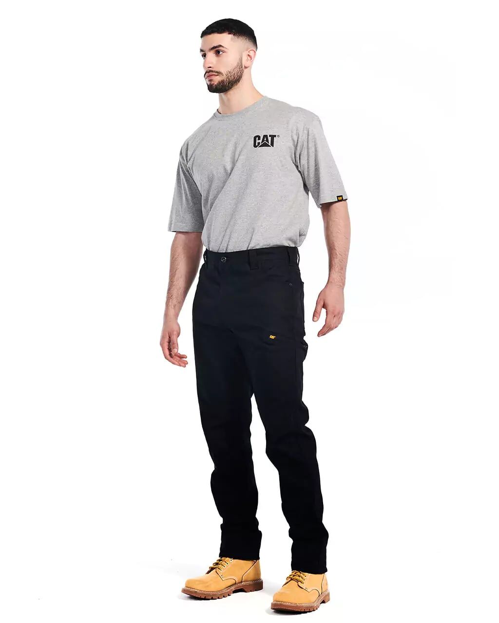 CAT Men's Stretch Canvas Utility Slim Fit Work Pants in Black