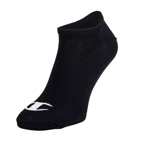 CHAMPION UNISEX NO SHOW 3PK BLACK SOCKS