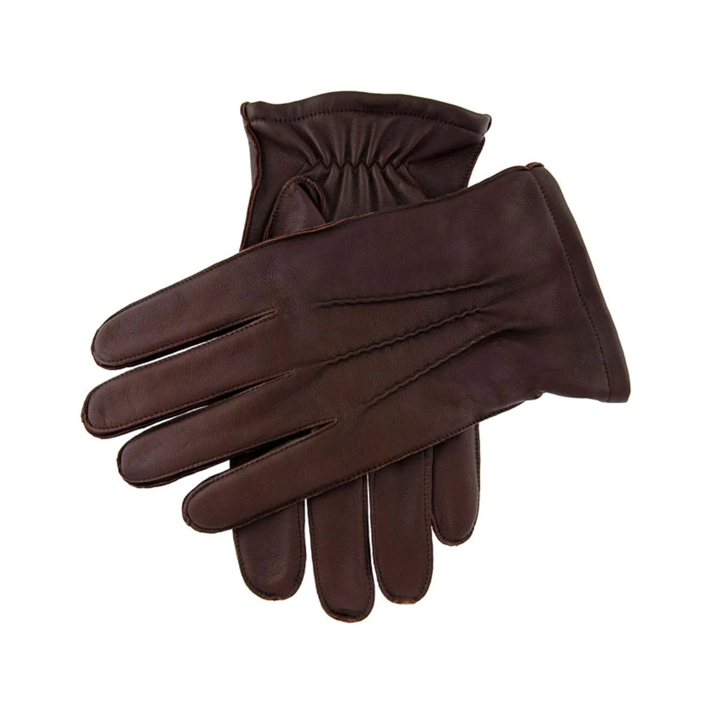 Dents Dilton Three-Point Lined Leather Gloves Brown 5-1700