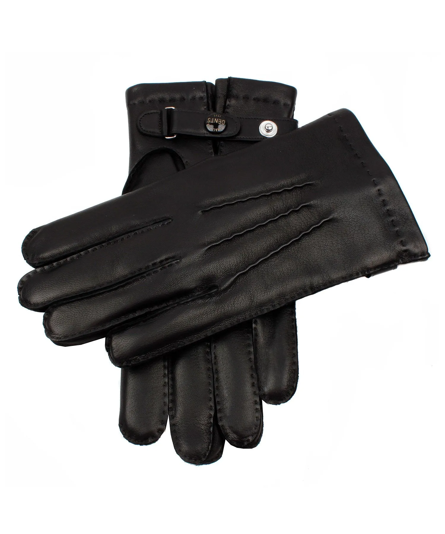 Dents Hatfield Black Leather Gloves