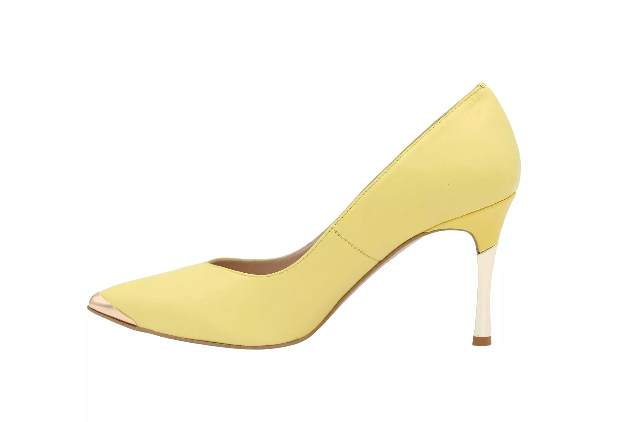 EMIS Lemon Leather Pointed Toe Stiletto