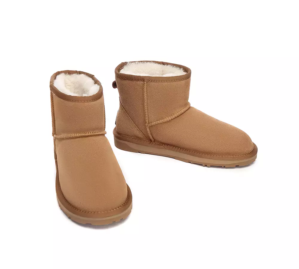 EVERAU UGG Sheepskin Wool Ankle Boots Mini Classic Suede