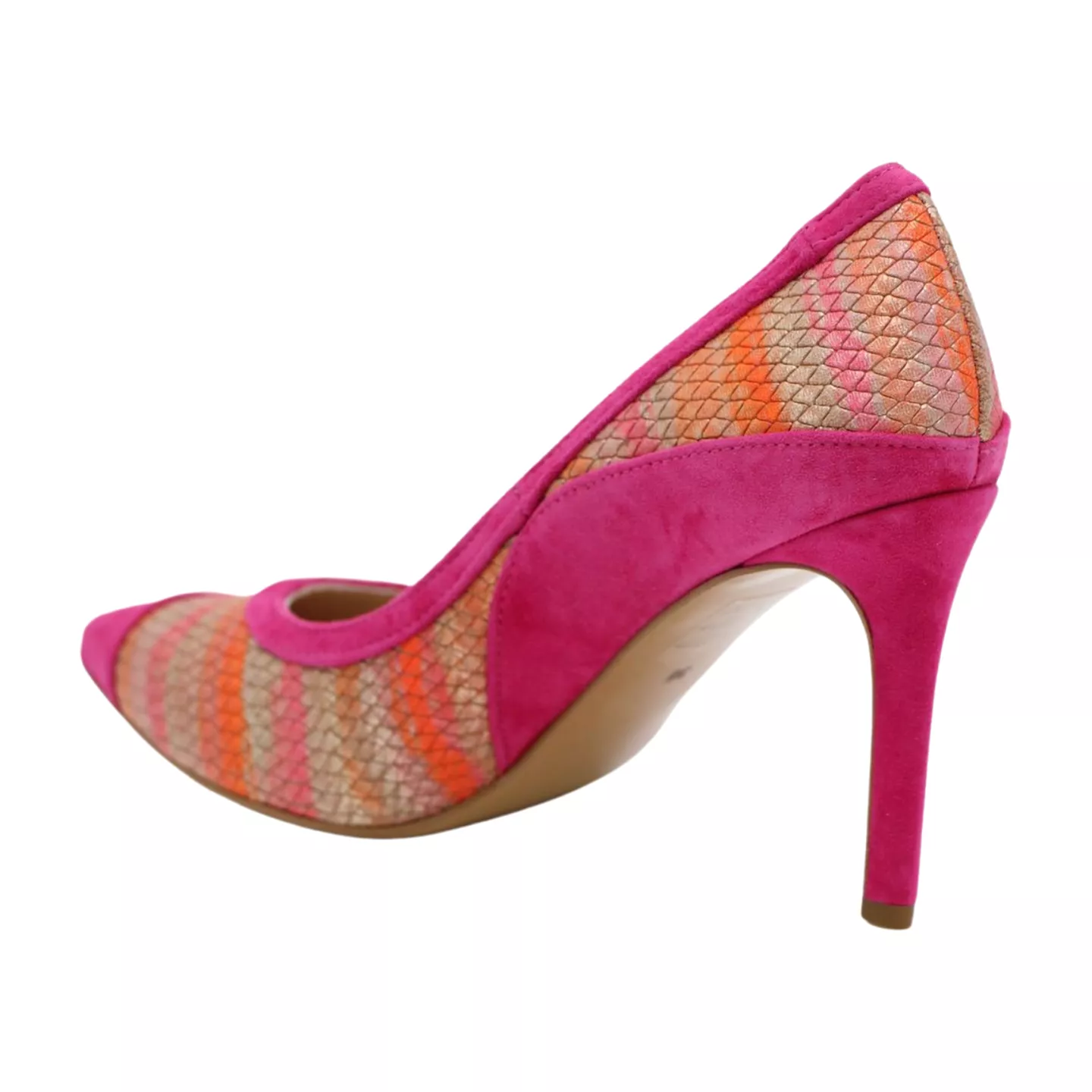 FABUCCI Pink suede & Print Heeled Shoe