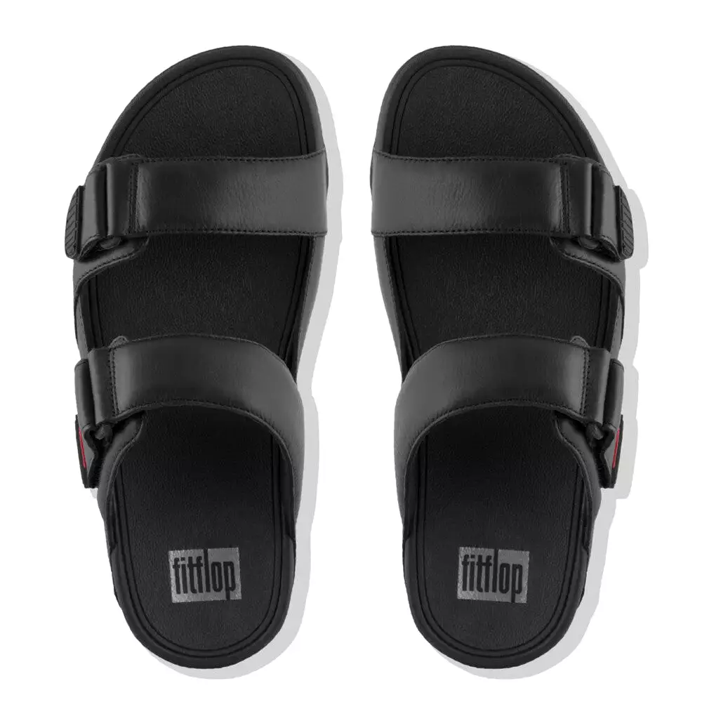 FitFlop Gogh Moc Leather Slides Black