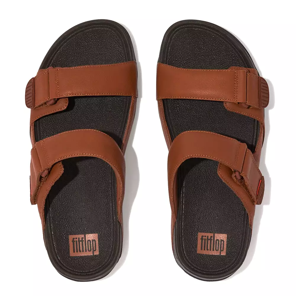 FitFlop Gogh Moc Leather Slides Brown