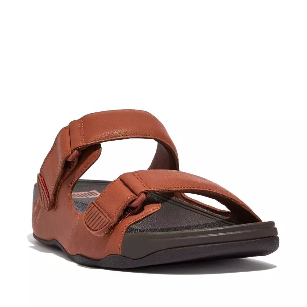 FitFlop Gogh Moc Leather Slides Brown